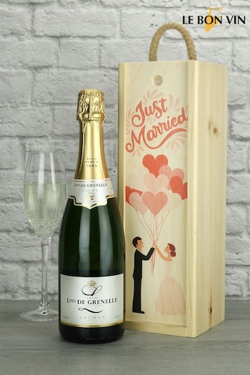 Just Married Sparkling Wine Gift by Le Bon Vin (M48905) | £36
