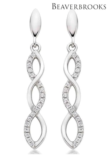 Beaverbrooks Sterling Silver Cubic Zirconia Infinity Drop Earrings (M48917) | £75