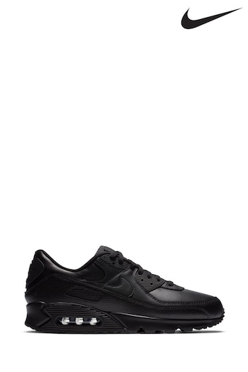 Nike swoosh Black Air Max 90 Leather Trainers (M49223) | £145