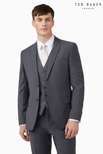 Ted Baker Grey Prem Charcoal Panama Slim Suit (M49350) | £219