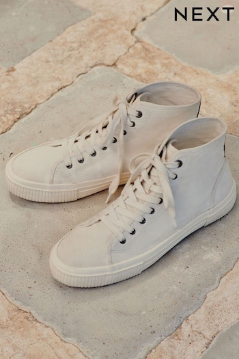 White Canvas High Top Trainers (M49360) | £35