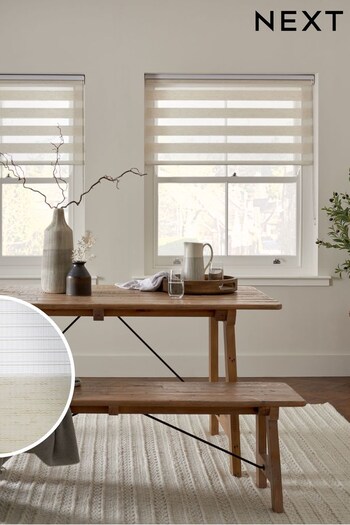 Natural Ready Made Woven Day And Night Zebra Roller Blinds (M49989) | £26 - £36