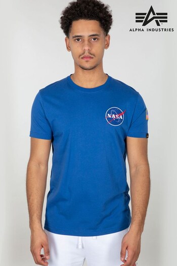 Alpha Indutries Blue Space Shuttle NASA T-Shirt (M4N476) | £45