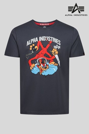 Alpha Industries Grey Fighter Squadron T-Shirt (M4R698) | £45