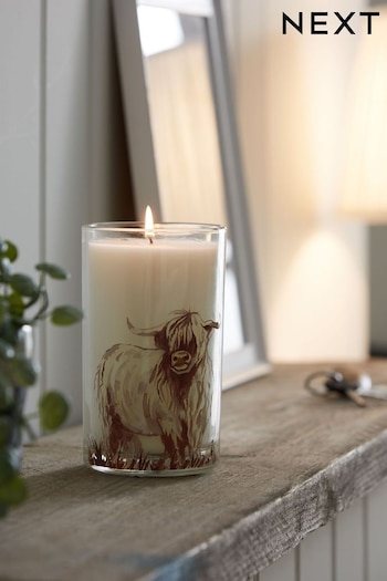 Natural Lemon & Bergamot Highland Cow Pillar Scented Candle (M50021) | £10