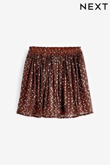 Bronze Sequin Sequin Foil Sparkle Party Skirt (3-16yrs) (M50163) | £14 - £19
