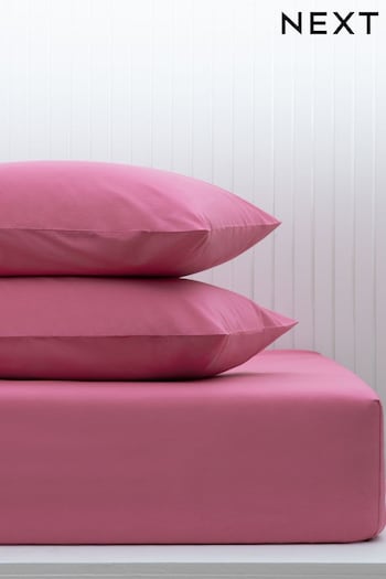 Bright Pink Cotton Rich Deep Fitted Sheet (M50265) | £14 - £21