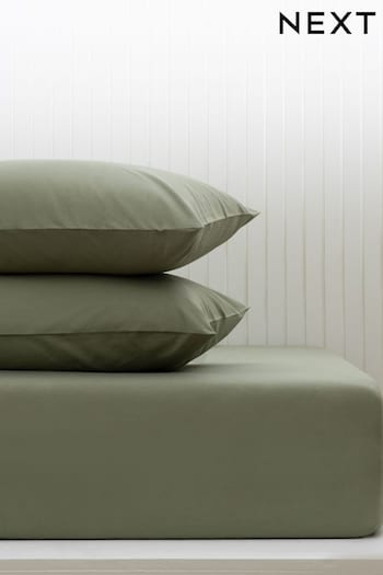 Green Olive Cotton Rich Deep Fitted Sheet (M50269) | £12 - £19