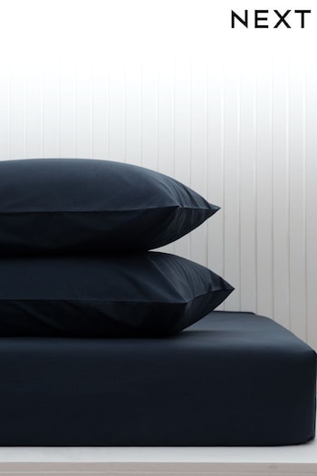 Blue Ink Navy Cotton Rich Fitted Sheet (M50272) | £10 - £16