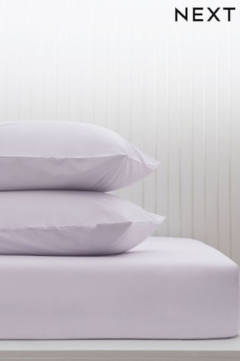 Lilac Purple Cotton Rich Fitted Sheet (M50279) | £12 - £19