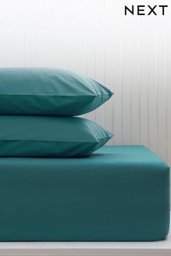 Dark Teal Blue Cotton Rich Extra Deep Fitted Sheet (M50280) | £18 - £24