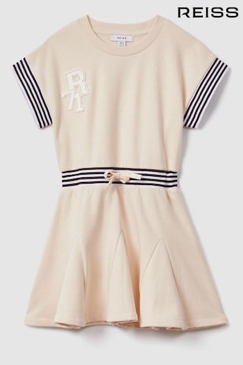 Reiss Ivory Milo Teen Cotton Blend Logo Dress (M50307) | £63