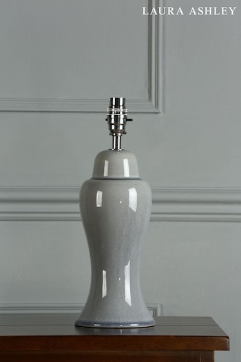 Laura Ashley Pale Slate Grey Regina Crackle Grazed Ceramic Table Lamp Base (M50315) | £45