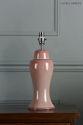 Laura Ashley Dark Blush Pink Regina Crackle Grazed Ceramic Table Lamp Base (M50316) | £45