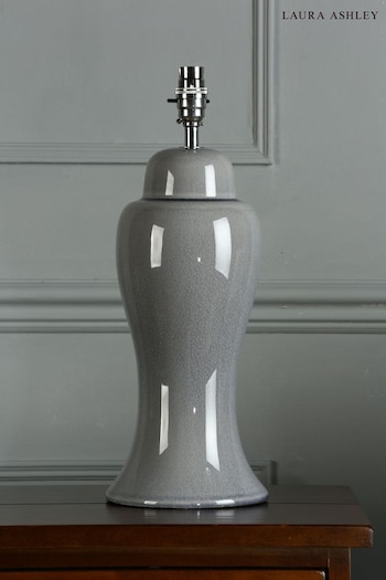 Laura Ashley Pale Slate Grey Regina Crackle Grazed Ceramic Table Lamp Base (M50320) | £65