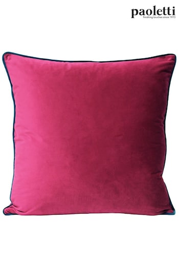 Riva Paoletti Raspberry Pink/Teal Blue Meridian Velvet Polyester Filled Cushion (M50539) | £18