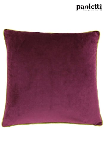 Riva Paoletti Maroon Red/Moss Green Meridian Velvet Polyester Filled Cushion (M50547) | £18