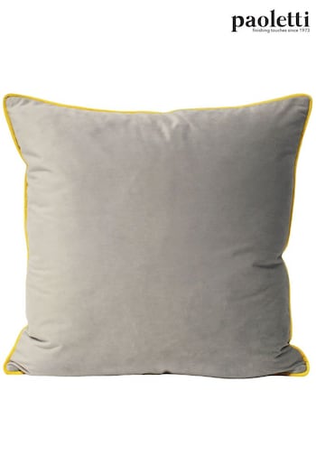 Riva Paoletti Dove Grey/Cylon Yellow Meridian Velvet Polyester Filled Cushion (M50553) | £17