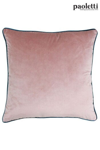 Riva Paoletti Blush Pink/Teal Blue Meridian Velvet Polyester Filled Cushion (M50561) | £18
