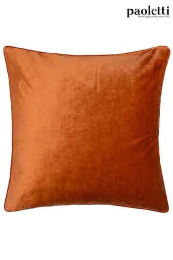 Riva Paoletti Rust Brown Luxe Velvet Cushion (M50574) | £24