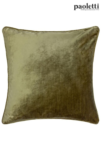 Riva Paoletti Olive Green Luxe Velvet Cushion (M50575) | £28