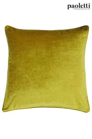 Riva Paoletti Ochre Yellow Luxe Velvet Polyester Filled Cushion (M50576) | £28