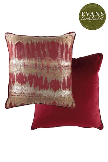 Evans Lichfield Burgundy Red Inca Jacquard Polyester Filled Cushion (M50615) | £36