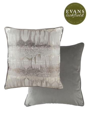 Evans Lichfield Steel Grey Inca Jacquard Polyester Filled Cushion (M50617) | £24