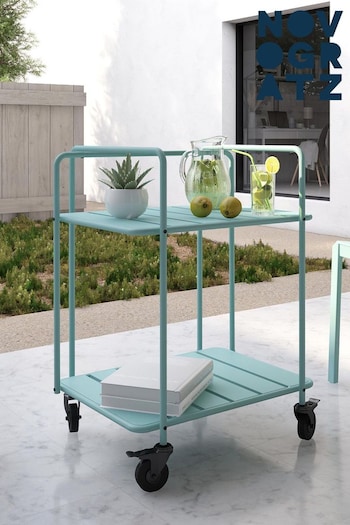 Novogratz Blue Penelope Indoor And Outdoor Bar Cart (M50985) | £90