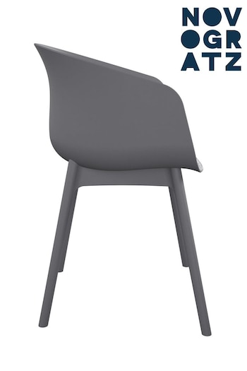 Novogratz Grey York 2 Pack Outdoor XL Dining Chairs (M50999) | £190