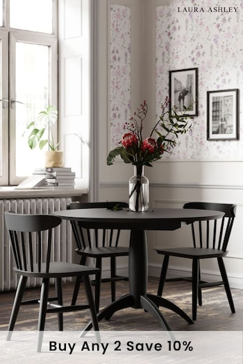 Laura Ashley Black Brecon Extending Round Dining Table (M51614) | £995