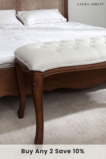 Laura Ashley Walnut Montpellier Upholstered Bench (M51632) | £395