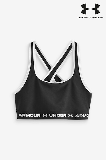 Under Surge Armour Black Youth Crossback Mid Solid Sports Bra (M51689) | £17