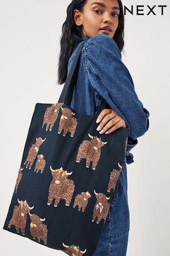 Blue Hamish Cow Print Tote Bag (M51901) | £6