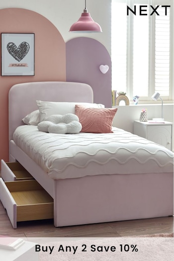 Opulent Velvet Lilac Purple Matson Kids Upholstered Drawer Storage Bed Frame (M51923) | £475
