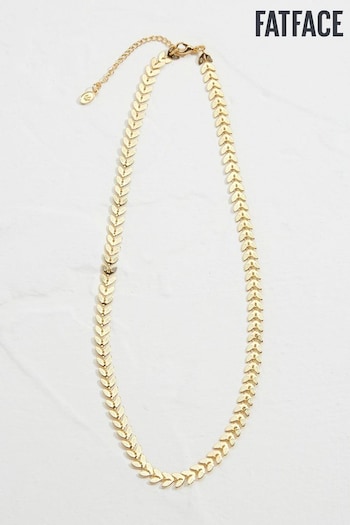 FatFace Gold Leaf Chain Necklace (M51927) | £25