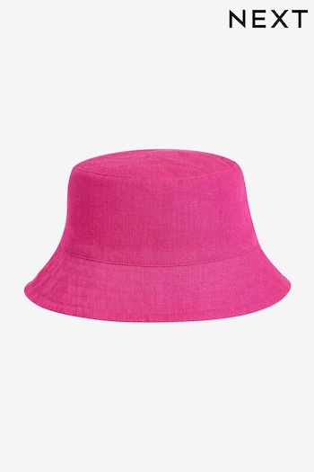 Bright Pink Linen Rich Bucket Hat (3mths-16yrs) (M51931) | £7 - £11