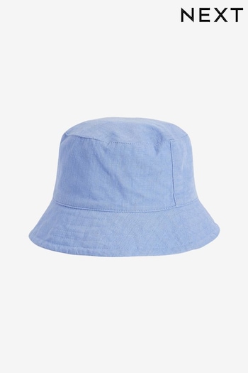 Blue Linen Rich Bucket Hat (3mths-16yrs) (M51932) | £7 - £11