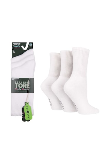 TORE White 100% Recycled Cotton Sports Socks (M51941) | £14