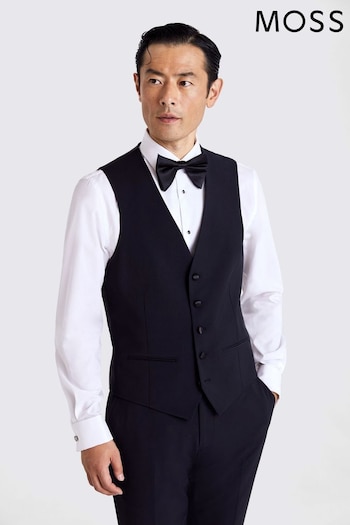 MOSS Black Tailored Fit Performance Dresswear Waistcoat (M52264) | £90