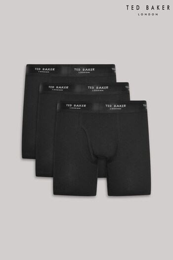 Ted Baker Black Cotton Boxer Briefs Three Pack (M52354) | £38