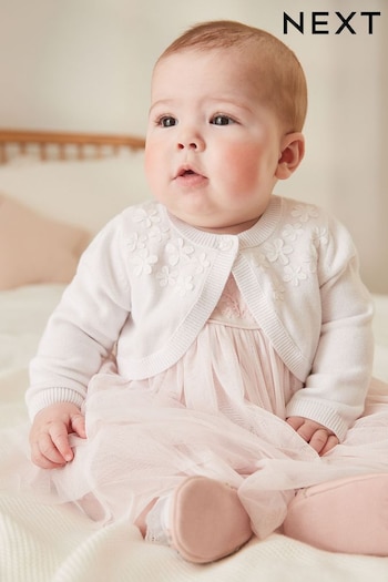 White Knitted Baby Shrug Cardigan (0mths-2yrs) (M52499) | £13 - £15