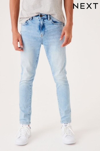 Blue Bleach Skinny Fit Cotton Rich Stretch New Jeans (3-17yrs) (M52712) | £12 - £17