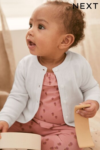 White Light Knit Baby Cardigan (0mths-2yrs) (M54079) | £7.50 - £8.50