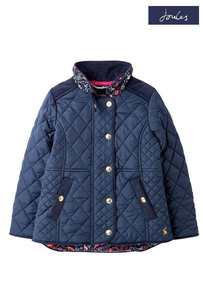 Joules blue quilted jacket cheap