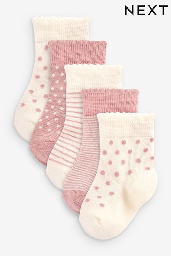 Pink Spot Baby Socks 5 Pack (0mths-2yrs) (M54752) | £5.50