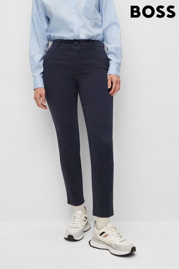 BOSS Blue Slim Fit Stretch Cotton Chino Trousers (M54824) | £119
