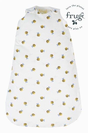 Frugi White Bee Print Snuggler Baby Sleeping Bag 2.5 Tog (M55238) | £36
