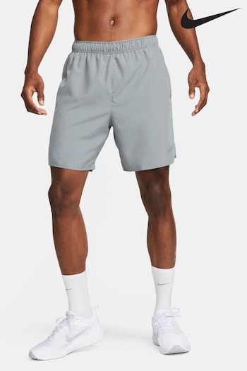 Nike Grey 7 Inch Dri-FIT Challenger Briefs Lined Running Shorts (M55400) | £35