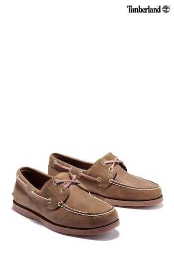 Timberland logo 2 Eye Leather Brown Boat Shoes (M55437) | £120